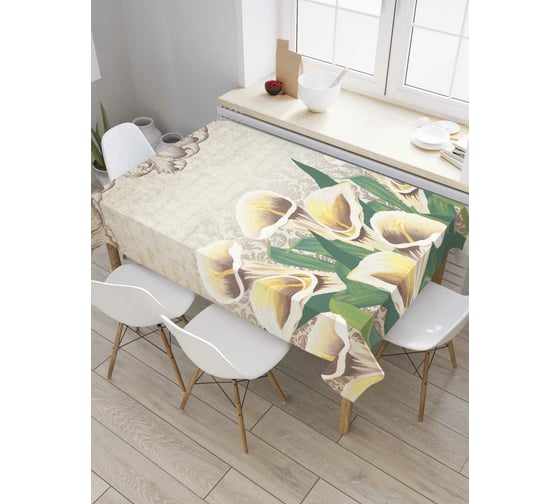 Прямоугольная скатерть JoyArty Сила цветов из сатена tc_7572_120x145 1