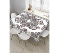 Прямоугольная скатерть JoyArty Садовый центр из сатена tc_8122_120x145