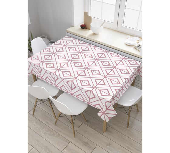 Прямоугольная скатерть JoyArty Совмещение ромбов и квадратов из сатена tc_28926_120x145 1