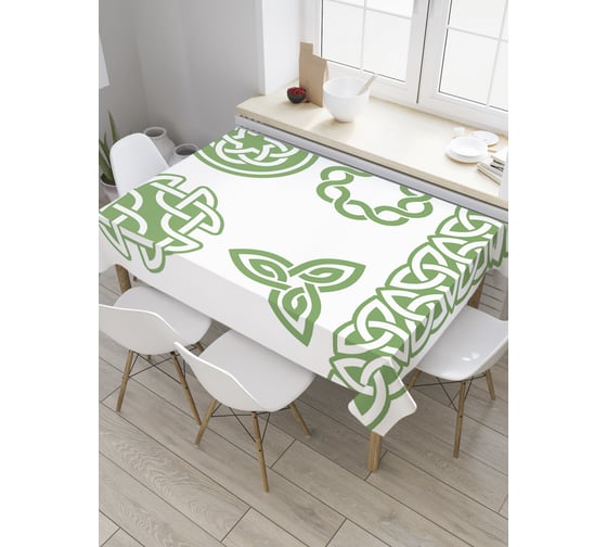 Прямоугольная скатерть JoyArty Ирландские узлы из сатена tc_35564_120x145 1
