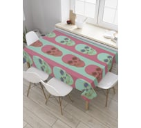 Прямоугольная скатерть JoyArty Простые черепа из сатена tc_35969_120x145