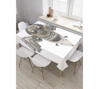 Прямоугольная скатерть JoyArty Сова стимпанк из сатена tc_36277_120x145