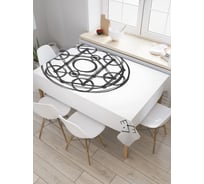 Прямоугольная скатерть JoyArty Геометрические кольца из сатена tc_18919_120x145