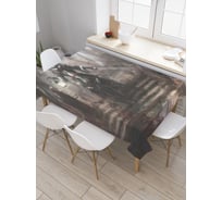 Прямоугольная скатерть JoyArty Воинственный рыцарь из сатена tc_19110_120x145