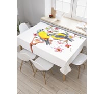 Прямоугольная скатерть JoyArty Птички на ветке из сатена tc_30064_120x145