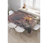 Прямоугольная скатерть JoyArty Снежный вечер из сатена tc_30324_120x145