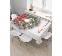 Прямоугольная скатерть JoyArty Сказочный рождественский венок из сатена tc_294377_120x145