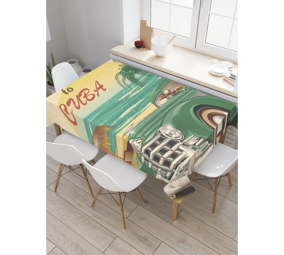 Прямоугольная скатерть JoyArty Добро пожаловать на кубу из сатена tc_15596_120x145