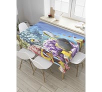Прямоугольная скатерть JoyArty Рыбная мода из сатена tc_9239_120x145