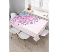 Прямоугольная скатерть JoyArty Геометрия ажура из сатена tc_29292_120x145