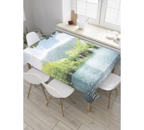 Прямоугольная скатерть JoyArty Скрытое озеро из сатена tc_10282_120x145