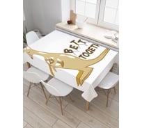Прямоугольная скатерть JoyArty Кенгуру и надпись из сатена tc_4951_120x145