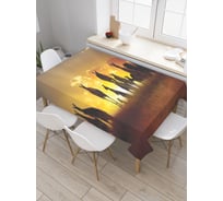 Прямоугольная скатерть JoyArty Стая кенгуру на закате из сатена tc_4957_120x145