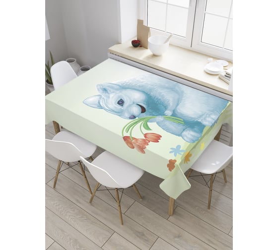 Прямоугольная скатерть JoyArty Пушистый зверек из сатена tc_32967_120x145 1