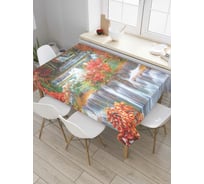 Прямоугольная скатерть JoyArty Водопад в деревьях из сатена tc_7512_120x145