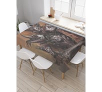 Прямоугольная скатерть JoyArty Воинственный монстр из сатена tc_19112_120x145