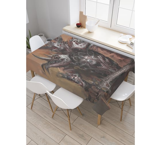 Прямоугольная скатерть JoyArty Воинственный монстр из сатена tc_19112_120x145 1