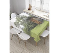 Прямоугольная скатерть JoyArty Деревенский туалет из сатена tc_35208_120x145