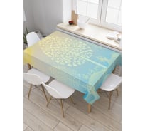 Прямоугольная скатерть JoyArty Дерево наив из сатена tc_38427_120x145