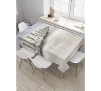 Прямоугольная скатерть JoyArty Деревянный причал на побережье из сатена tc_32437_120x145