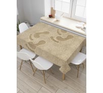 Прямоугольная скатерть JoyArty Следы на песке из сатена tc_5227_120x145