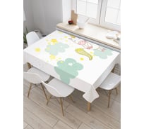 Прямоугольная скатерть JoyArty Единорог ловит звезды из сатена tc_19518_120x145