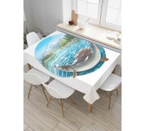 Прямоугольная скатерть JoyArty Рыба в кругу из сатена tc_4637_120x145