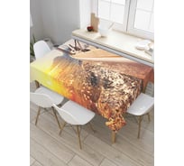 Прямоугольная скатерть JoyArty Закат на борту из сатена tc_6987_120x145