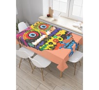 Прямоугольная скатерть JoyArty Мозаичная сова из сатена tc_29842_120x145
