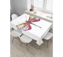 Прямоугольная скатерть JoyArty Разноцветная стрекоза из сатена tc_35206_120x145