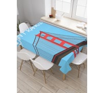 Прямоугольная скатерть JoyArty Золотые Ворота Сан-Францыско эскиз из сатена tc_5448_120x145