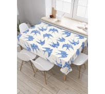 Прямоугольная скатерть JoyArty Зимние ласточки из сатена tc_26999_120x145