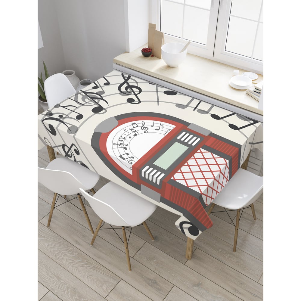 Прямоугольная скатерть JoyArty Дискотека на виниле из сатена tc_34584 ...