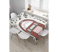 Прямоугольная скатерть JoyArty Дискотека на виниле из сатена tc_34584_120x145