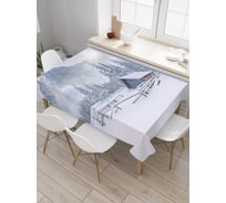 Прямоугольная скатерть JoyArty Дом засыпало снегом из сатена tc_15291_120x145
