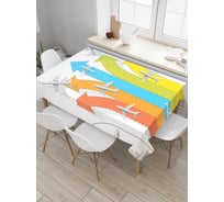 Прямоугольная скатерть JoyArty Самолетные направления из сатена tc_5613_120x145