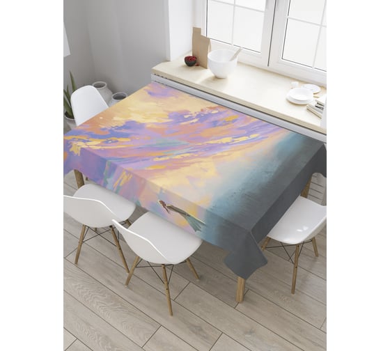 Прямоугольная скатерть JoyArty Встреча на закате из сатена tc_32301_120x145 1