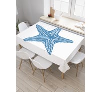 Прямоугольная скатерть JoyArty Синяя морская звезда из сатена tc_4818_120x145