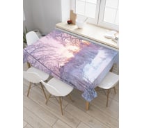 Прямоугольная скатерть JoyArty Изморозь на деревьях из сатена tc_29106_120x145