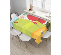 Прямоугольная скатерть JoyArty Санта-гольфист из сатена tc_6106_120x145