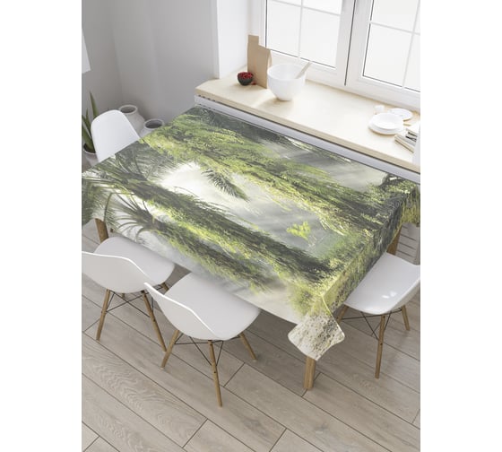 Прямоугольная скатерть JoyArty Джунгли под лучами солнца из сатена tc_31299_120x145 1