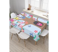 Прямоугольная скатерть JoyArty Совиное жилище из сатена tc_3164_120x145