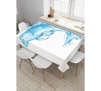 Прямоугольная скатерть JoyArty Рыба из воды из сатена tc_4917_120x145