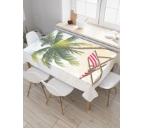 Прямоугольная скатерть JoyArty Сон под пальмой из сатена tc_3008_120x145