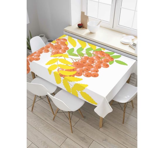 Прямоугольная скатерть JoyArty Рябина в начале осени из сатена tc_38404_120x145