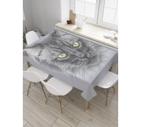 Прямоугольная скатерть JoyArty Портрет пушистого кота из сатена tc_31336_120x145