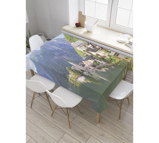 Прямоугольная скатерть JoyArty Гальштат ярмарочная община в Австрии из сатена tc_32678_120x145 1