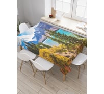 Прямоугольная скатерть JoyArty Горное озеро из сатена tc_32237_120x145