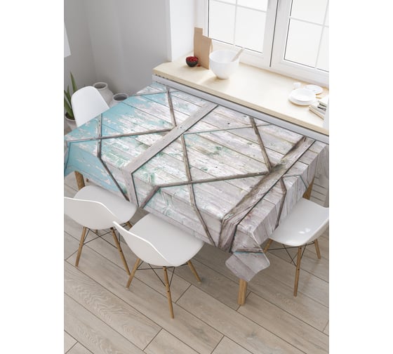 Прямоугольная скатерть JoyArty Старенькие ворота из сатена tc_9792_120x145 1