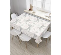 Прямоугольная скатерть JoyArty Стрекоза монохром из сатена tc_35204_120x145